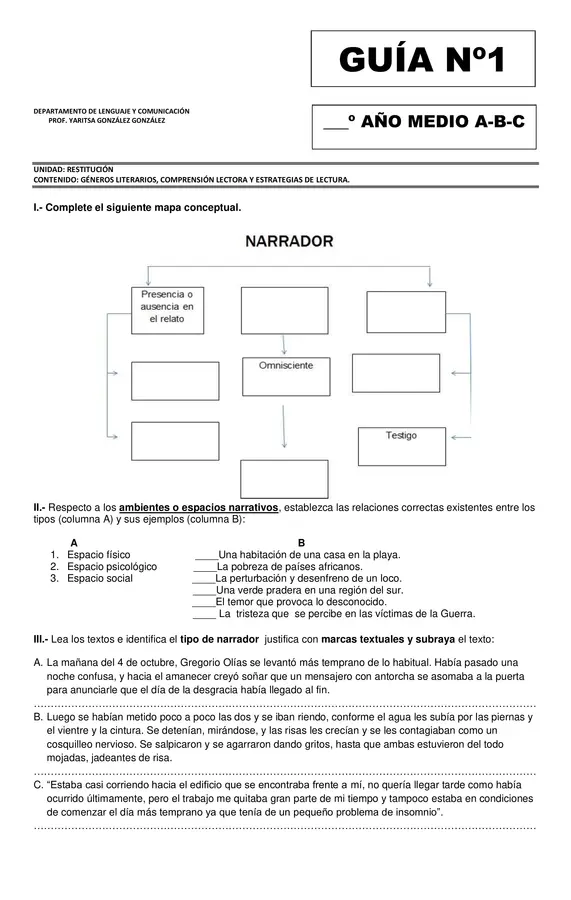 Análisis de elementos narrativos