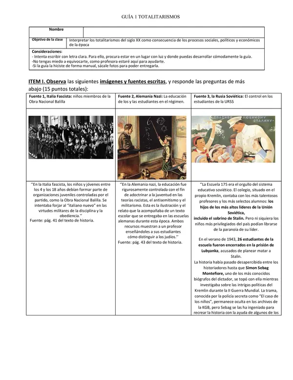 Totalitarismos: sus principales características
