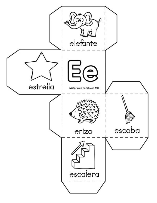 DADO DE VOCALES PARA COLOREAR