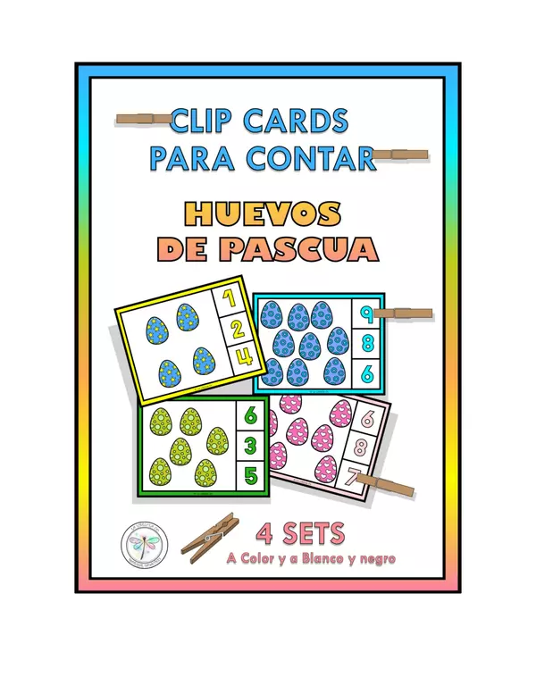CLIP CARDS A CONTAR HUEVOS DE PASCUA PRIMAVERA