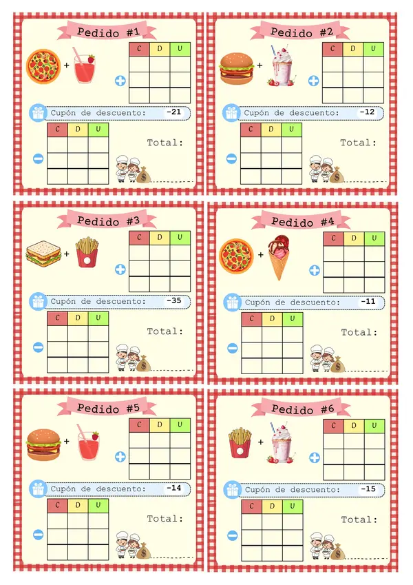 Adición y sustracción hasta el 100 (sin reserva - canje)