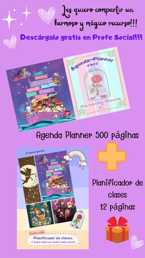 Cute Agenda 500 páginas + cuadernillo planificador de clases.