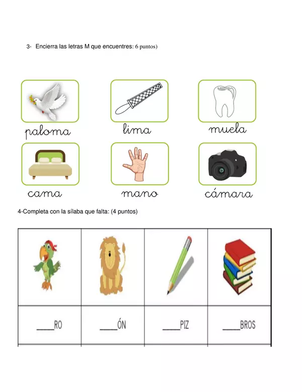 Evaluación Lenguaje M-L  