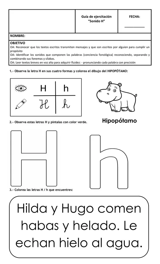 Guía consonante H
