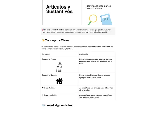 Guía Práctica de Sustantivos y Artículos