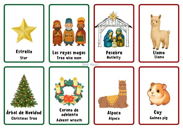 Flashcard Bilingues de Navidad - Arma tu Nativity