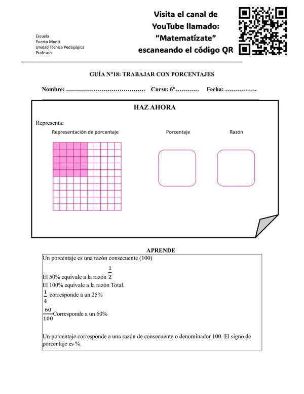 Escribir porcentajes como razón y representar gráficamente
