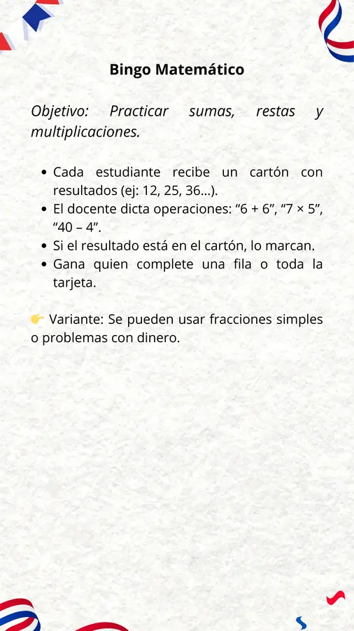 Bingo Matemático