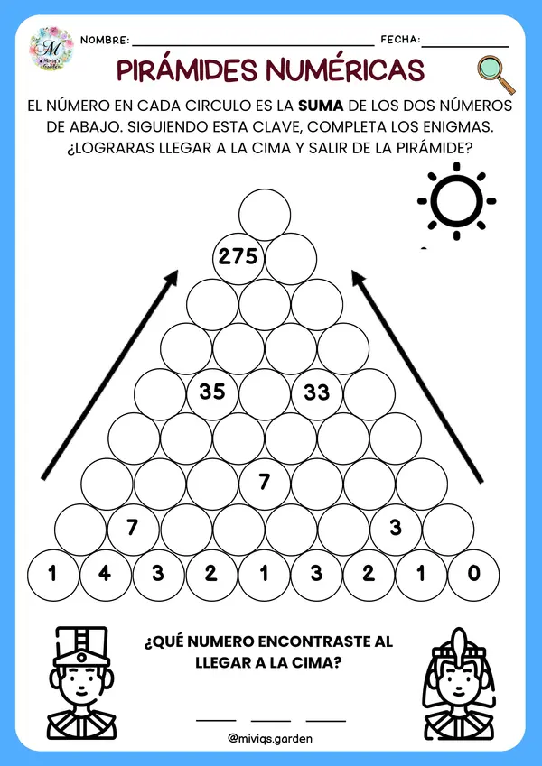 Pirámides de Números (Operaciones Básicas) 
