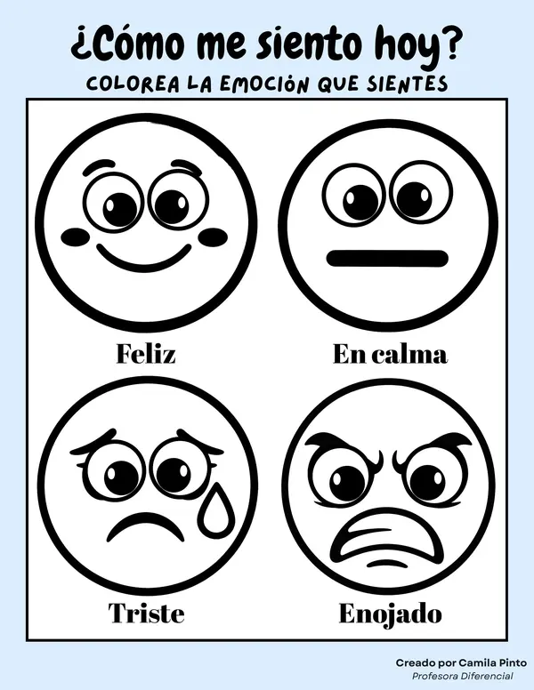 Reconozco mis emociones | Cuadernito socioemocional imprimible