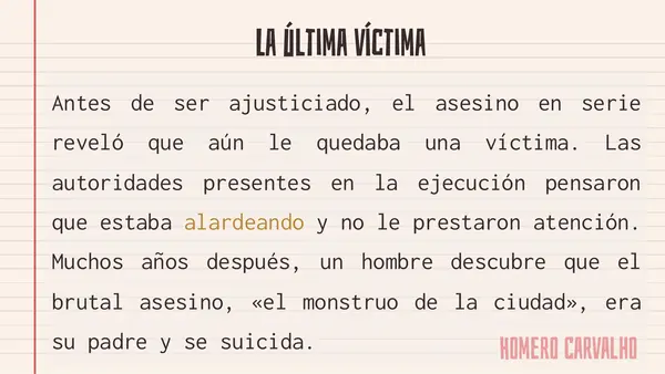 Mundo policial.  Identificar el conflicto en un texto narrativo. 