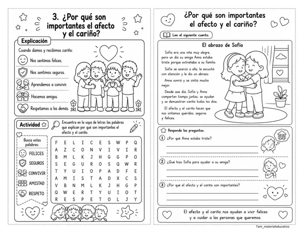 Expresiones de afecto y cariños 1° y 2° básico