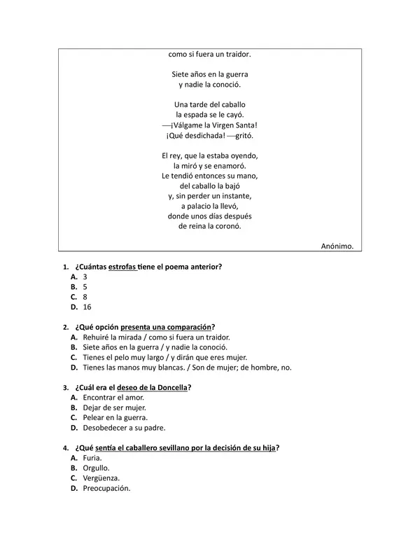 Evaluación de Poemas – 6° Básico