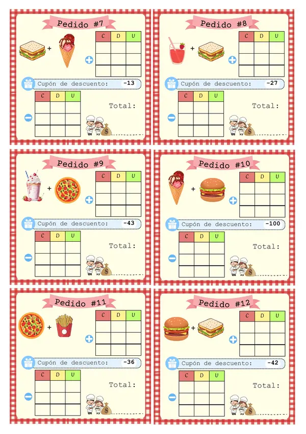 Adición y sustracción hasta el 100 (sin reserva - canje)
