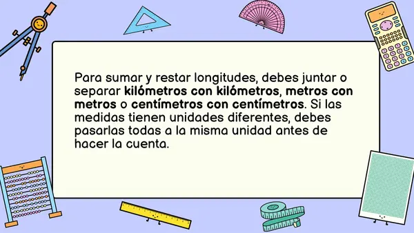 MEDICIÓN: SUMA Y RESTA DE LONGITUDES