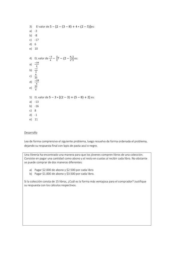 Evaluacion Matematica, Primero Medio, unidad1, numeros enteros y potencias con solucion 