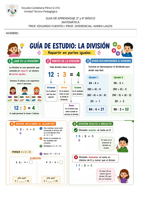 guía de estudio división 