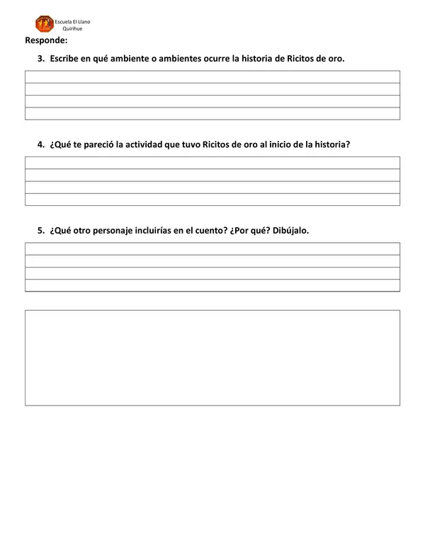 Comprensión de cuentos infantiles, 2° básico. 