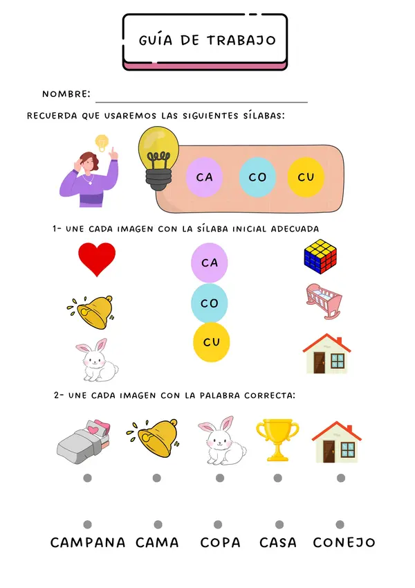 GUÍA LECCIÓN MESA - CASA - SOFÁ - TAZA