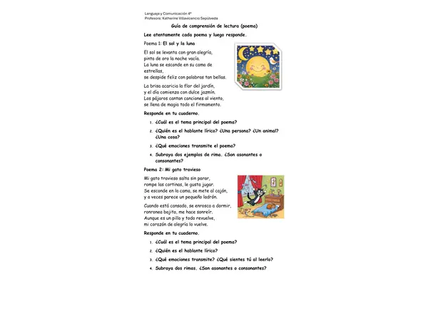 Guía de comprensión de poema