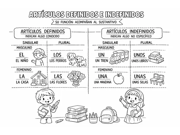 Afiche: Artículos Definidos e Indefinidos