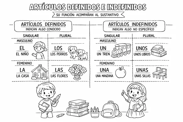 Afiche: Artículos Definidos e Indefinidos