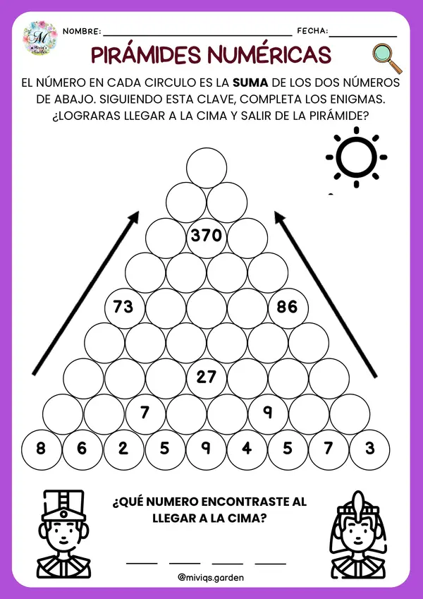 Pirámides de Números (Operaciones Básicas) 