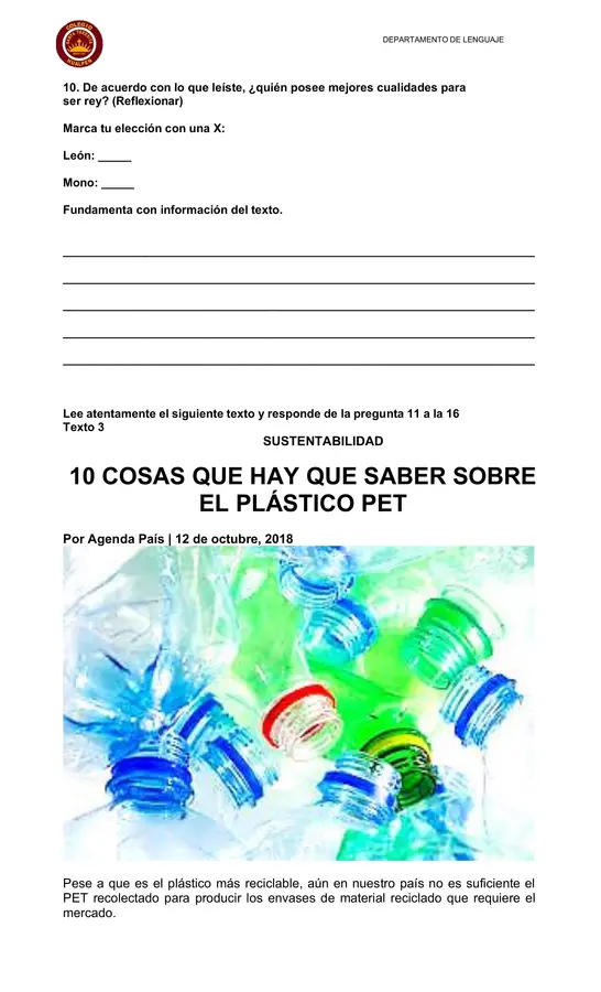 Guía de comprensión 8° básico