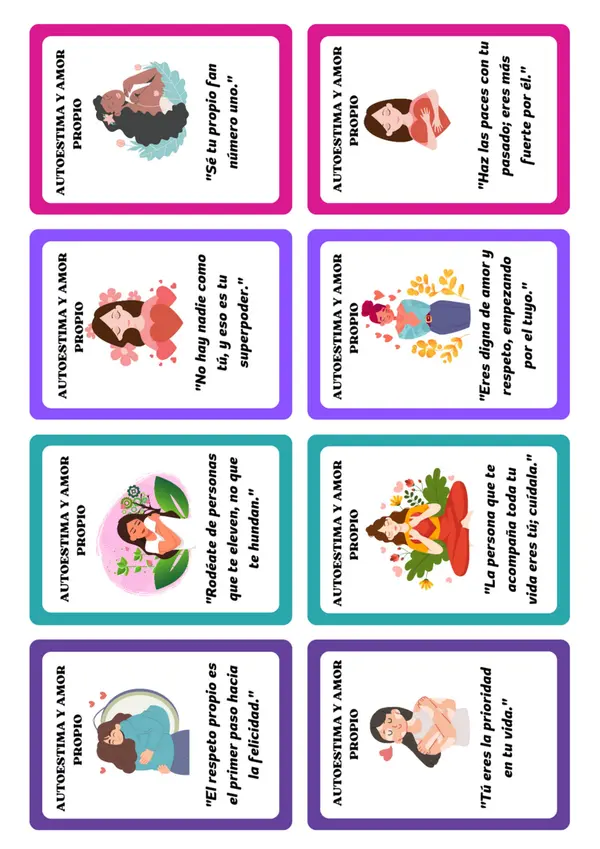 Tarjetas de Autoestima y Amor Propio 