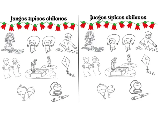Juegos típicos chilenos para colorear