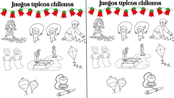 Juegos típicos chilenos para colorear