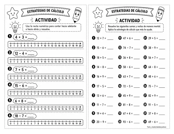 Estrategias de cálculo mental 2º Basico