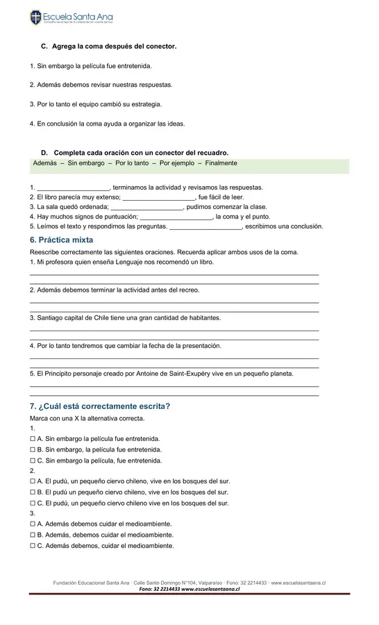 Guía uso de la coma (explicativa-conectores)