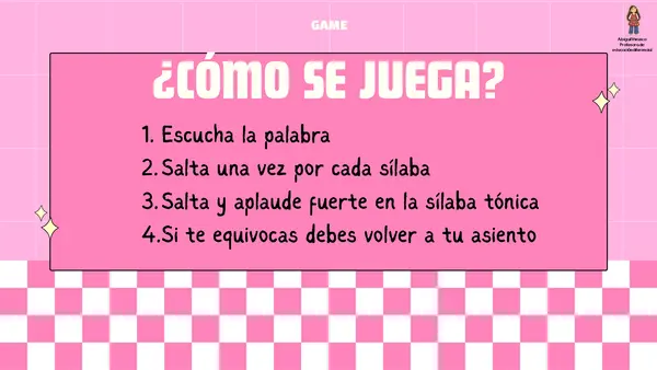 Actividad lúdica para identificar sílaba tónica