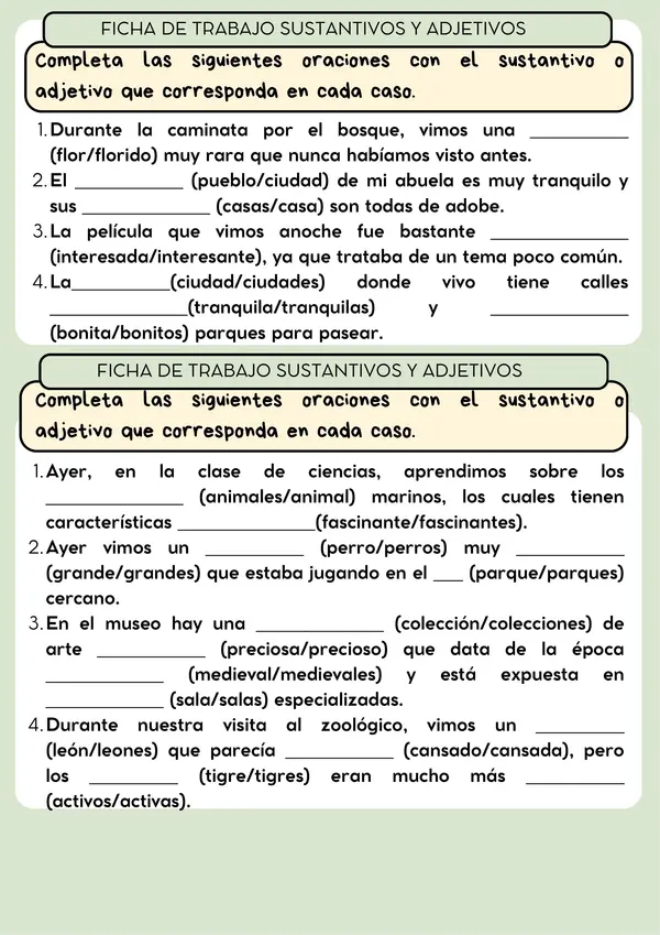 FICHAS DE TRABAJO LENGUAJE Y COMUNICACIÓN