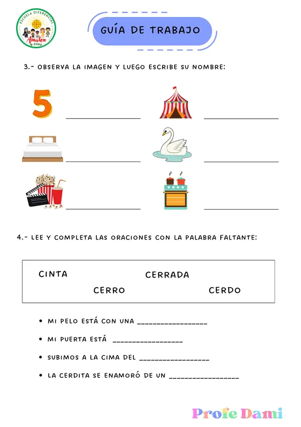 GUÍA LECCIÓN COCINA - VASO - HIJO - MUÑECA