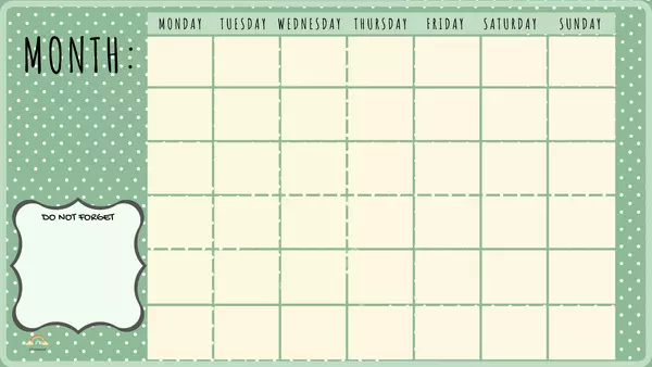 calendario en Inglés