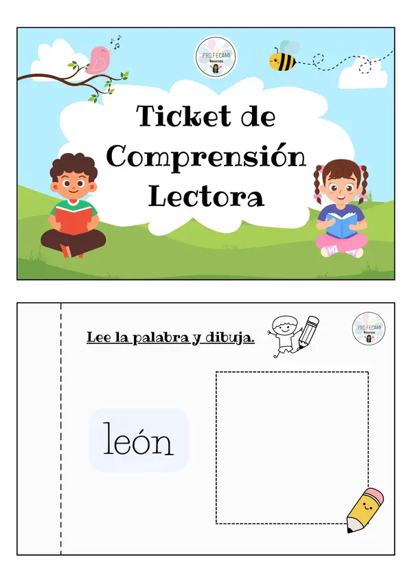 Tickets de comprensión lectora