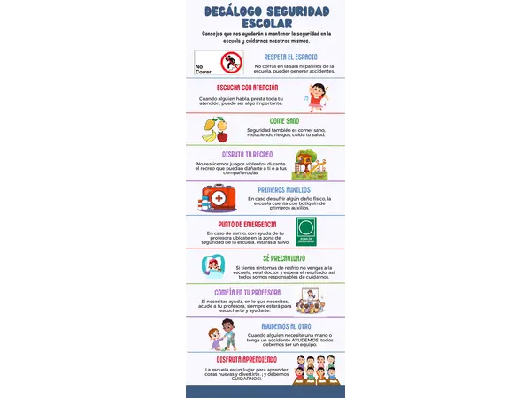 Decálogo seguridad escolar 2025