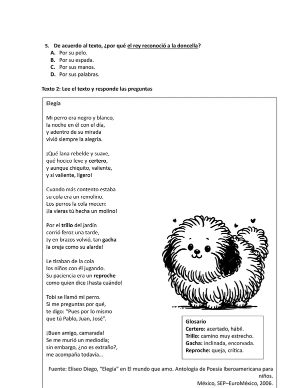 Evaluación de Poemas – 6° Básico