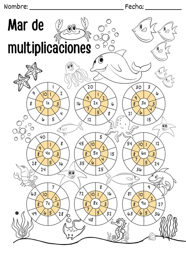 Divertidas Fichas de Multiplicación para Colorear y Aprender