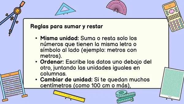 MEDICIÓN: SUMA Y RESTA DE LONGITUDES
