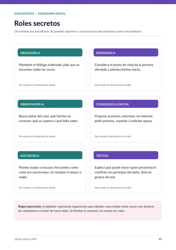 ¿Quién agita el chat? - Actividad de convivencia digital