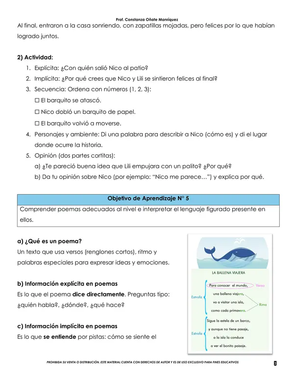 Resumen contenidos de lenguaje 3 Básico