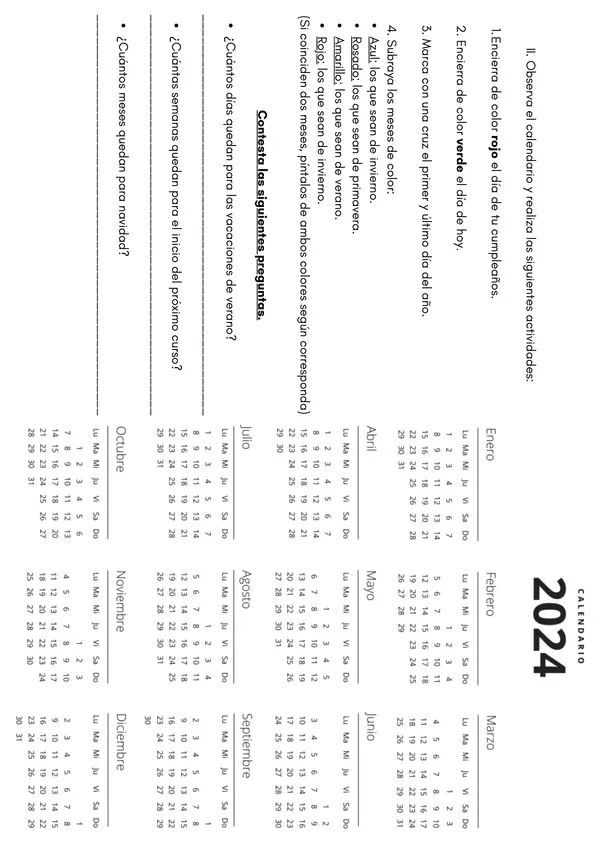 EL CALENDARIO GUÍA DE TRABAJO