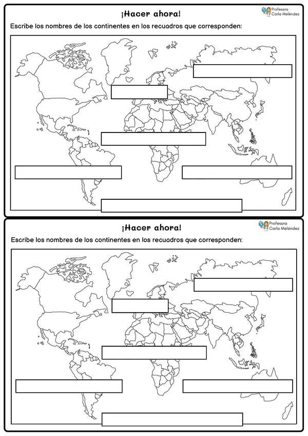 Continentes del planeta Tierra