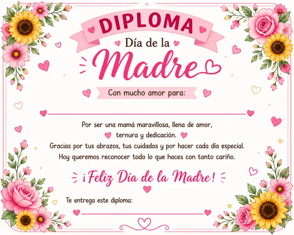 Diploma día de la madre