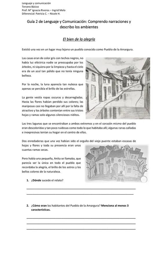 Comprender narraciones y  describir los ambientes