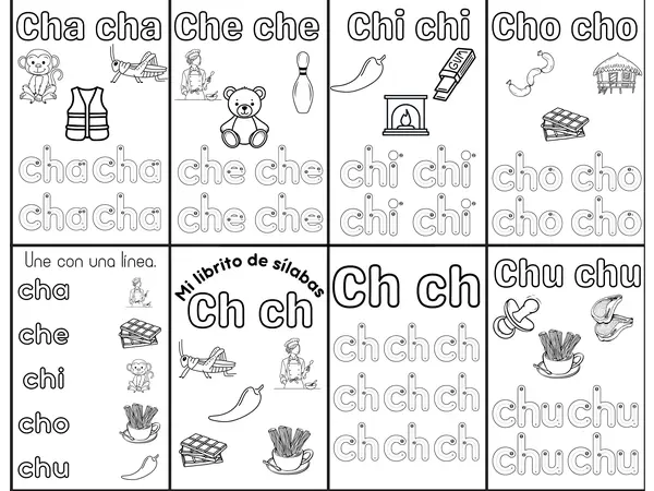 Librito de sílabas digrafo "Ch"