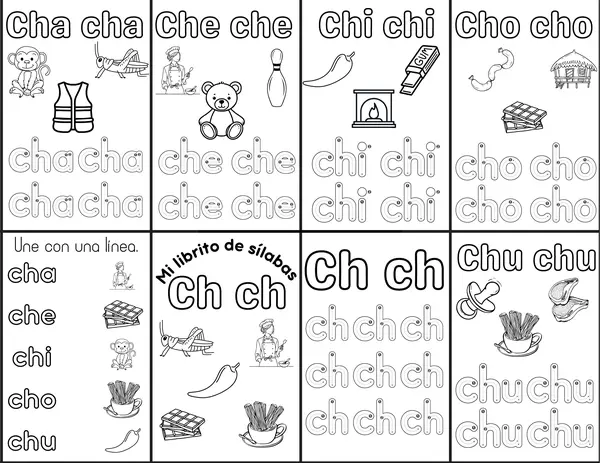 Librito de sílabas digrafo "Ch"